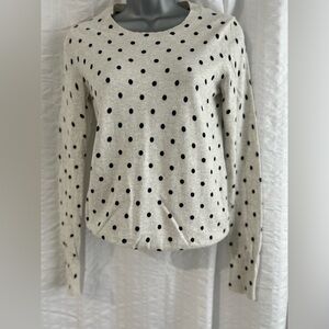 Banana Republic Cream and Black Polka Dot Sweatshirt